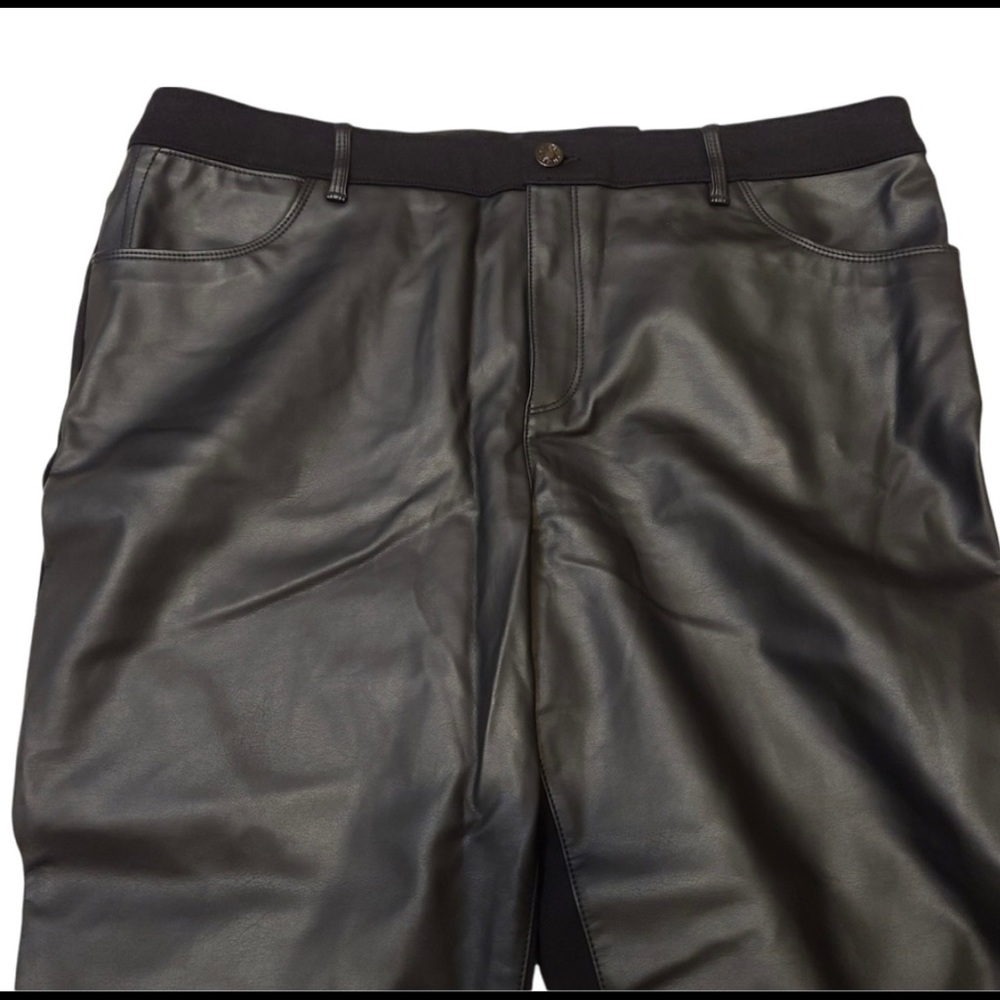 Chicos faux Leather Secret Stretch Slim leg pants size 16S Chico’s size 3